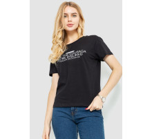Футболка женская с принтом, цвет черный, 221R3006
