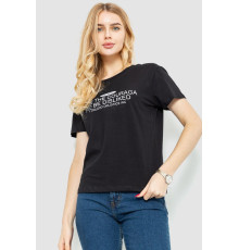 Футболка жіноча з принтом, колір чорний, 221R3006