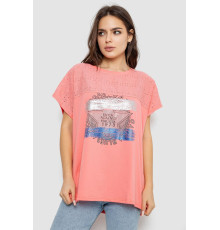 Футболка жіноча з принтом, колір кораловий, 244RW532