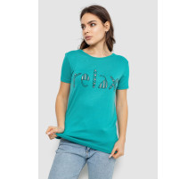 Футболка женская с принтом, цвет бирюзовый, 244R610