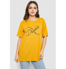 Футболка жіноча з принтом, колір гірчичний, 244R611