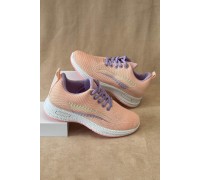 Кросівки жіночі текстиль, колір персиково-фіолетовий, 243RA33