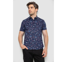 Рубашка мужская с принтом, цвет темно-синий, 214R6917-9