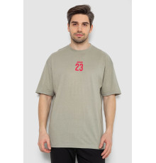 Футболка чоловіча з принтом, оливковий колір, 244R7024