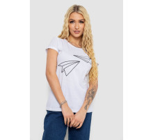 Футболка женская с принтом, цвет белый, 244R2217