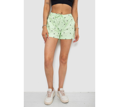 Шорты женские с принтом, цвет салатовый, 238R7164