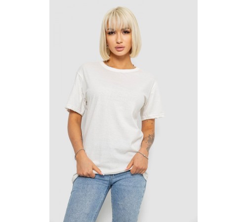 Футболка жіноча однотонна, колір молочний, 129R8900-2