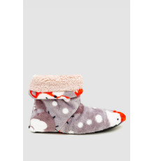 Тапочки-сапожки  домашние плюшевые, цвет серо-бежевый, 102R1004-1