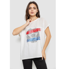 Футболка жіноча з принтом, колір молочний, 244RW532