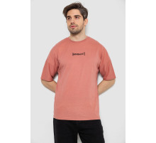 Футболка мужская с принтом, цвет темно-коралловый, 244R2126