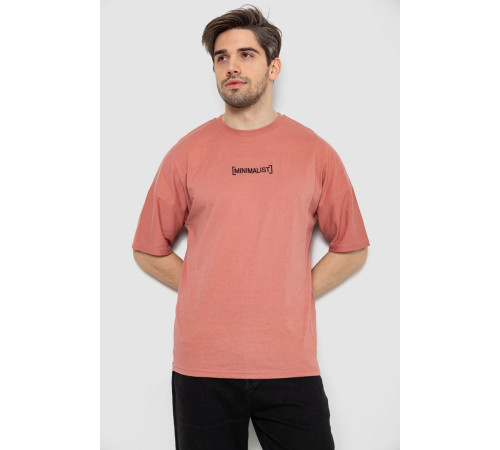 Футболка мужская с принтом, цвет темно-коралловый, 244R2126