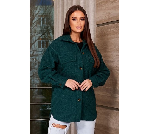 Рубашка -бомбер женская, цвет зеленый, 257R153