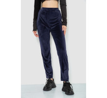 Спорт штаны женские велюровые, цвет темно-синий, 244R5576