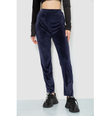 Спорт штани жіночі велюрові, колір темно-синій, 244R5576