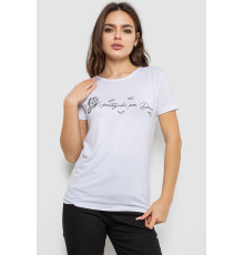 Жіноча футболка з принтом, колір білий, 244R508