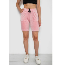 Шорты женские однотонные велюровые, цвет пудровый, 238R58169