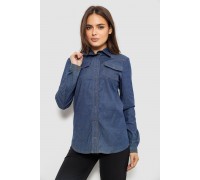 Рубашка женская однотонная, цвет синий, 230R069