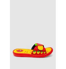 Шлепанцы детские для девочек 243R6009b-17, цвет Красно-желтый