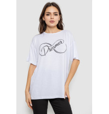 Жіноча футболка з принтом, колір білий, 244R611