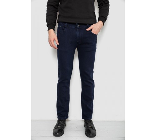 Джинси чоловічі однотонні Straight, колір синій, 244R1048