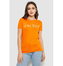 Футболка жіноча з принтом, колір оранжевий, 244R501.