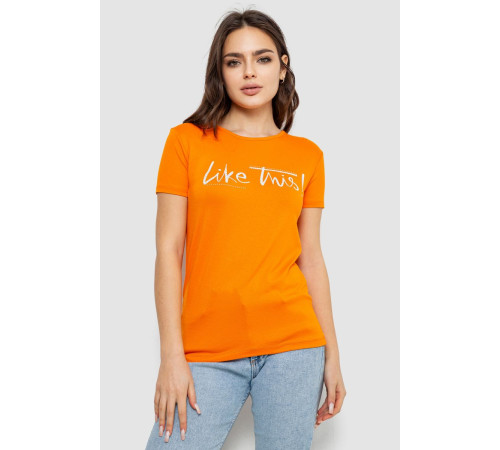 Футболка женская с принтом, цвет оранжевый, 244R501