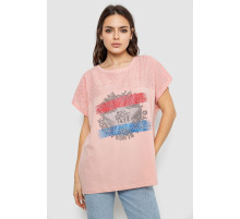 Футболка женская с принтом, цвет пудровый, 244RW532