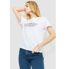 Жіноча футболка з принтом, колір білий, 221R3006