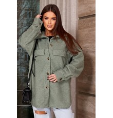 Рубашка -бомбер женская, цвет оливковый, 257R153