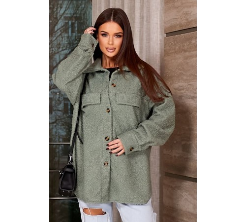 Рубашка -бомбер женская, цвет оливковый, 257R153