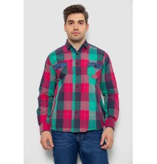 Сорочка чоловіча в клітинку, колір малиновий, 214R0743