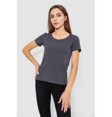 Футболка женская однотонная, цвет темно-серый, 102R1101