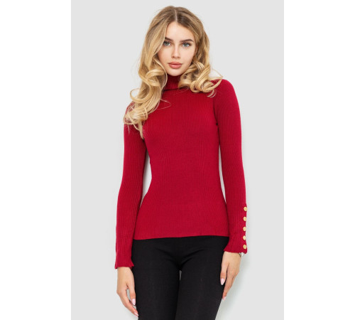 Гольф женский в рубчик, цвет бордовый, 204R036