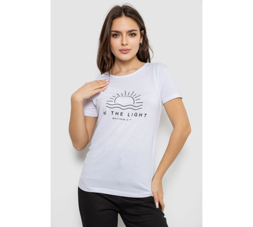 Футболка женская с принтом, цвет белый, 244R601