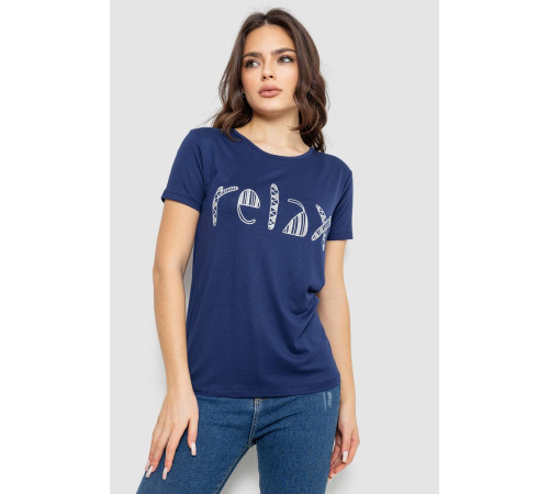 Футболка женская с принтом, цвет синий, 244R610