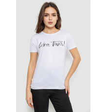 Жіноча футболка з принтом, колір білий, 244R501