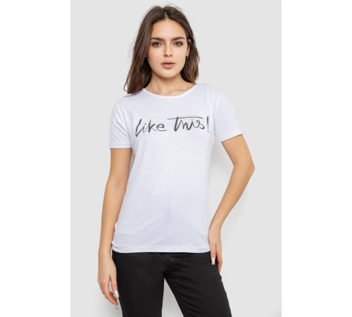 Футболка женская с принтом, цвет белый, 244R501