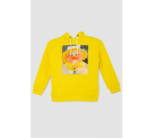 Худи десткий на флисе с принтом, цвет желтый, 102R1525