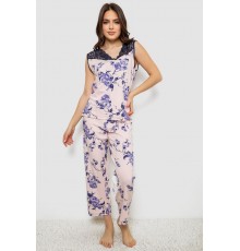 Піжама жіноча з принтом, колір персиковий, 243R1600-018