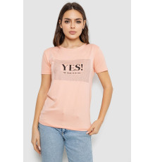 Футболка жіноча з принтом, персиковий колір, 244R507