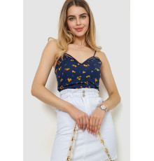 Майка женская с цветочным принтом, цвет синий, 244R180