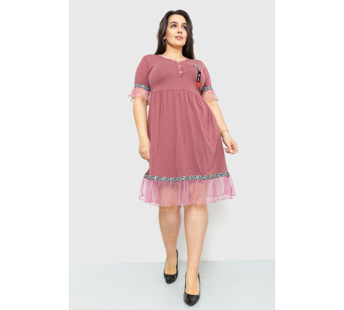 Платье свободного кроя, цвет светло-сливовый, 231R6444