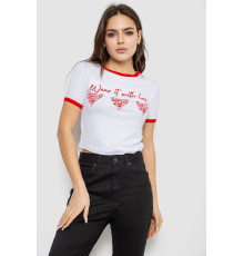 Футболка-топ жіноча з принтом, колір білий, 244R504