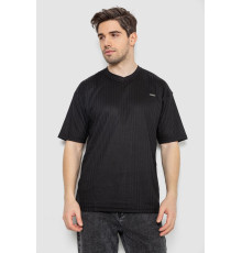 Футболка чоловіча однотонна, колір чорний, 244R3140