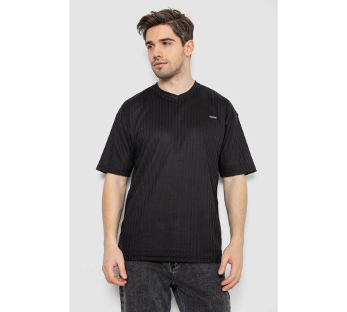 Футболка мужская однотонная, цвет черный, 244R3140