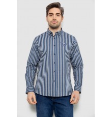 Сорочка чоловіча в смужку, колір сіро-синій, 186RM01