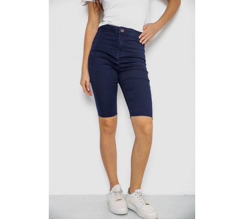 Шорти жіночі джинсові стрейчові, колір темно-синій, 247R529-1