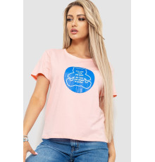 Футболка жіноча з принтом, колір рожевий, 221R3009