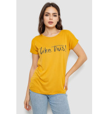 Футболка жіноча з принтом, колір гірчичний, 244R501
