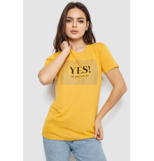 Жіноча футболка з принтом, колір жовтий, 244R507